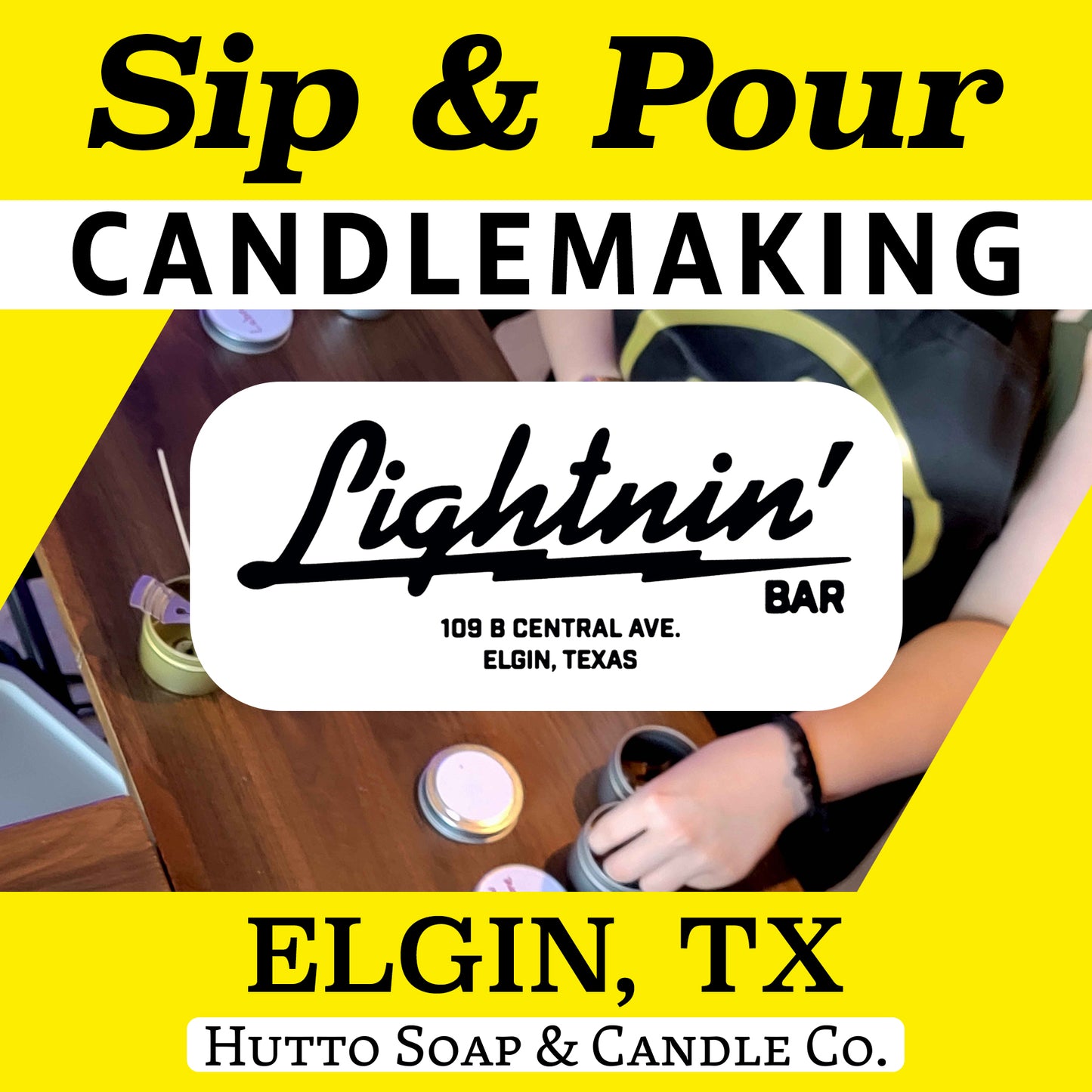 Christmas Candlemaking Sip & Pour at Lightnin' Bar in Elgin