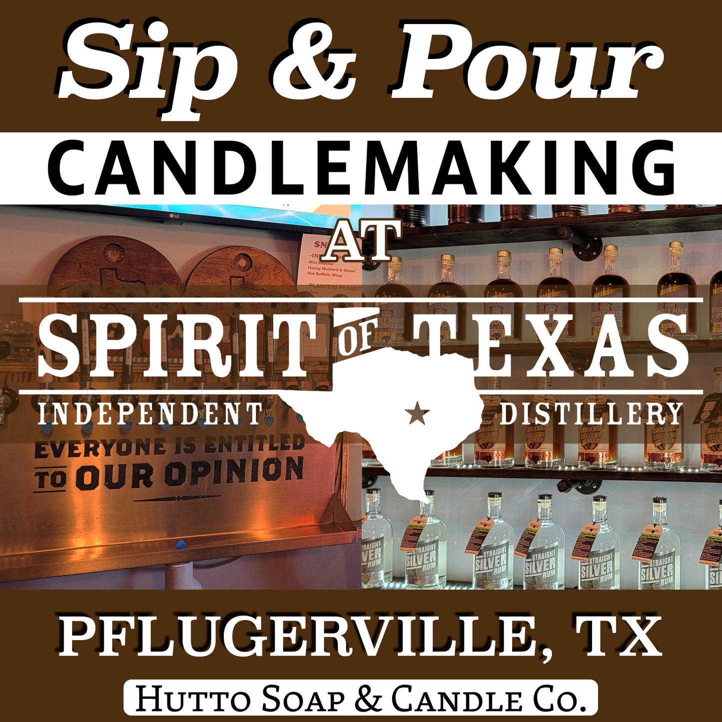 Candlemaking Sip & Pour at Spirit of Texas Brewstillery